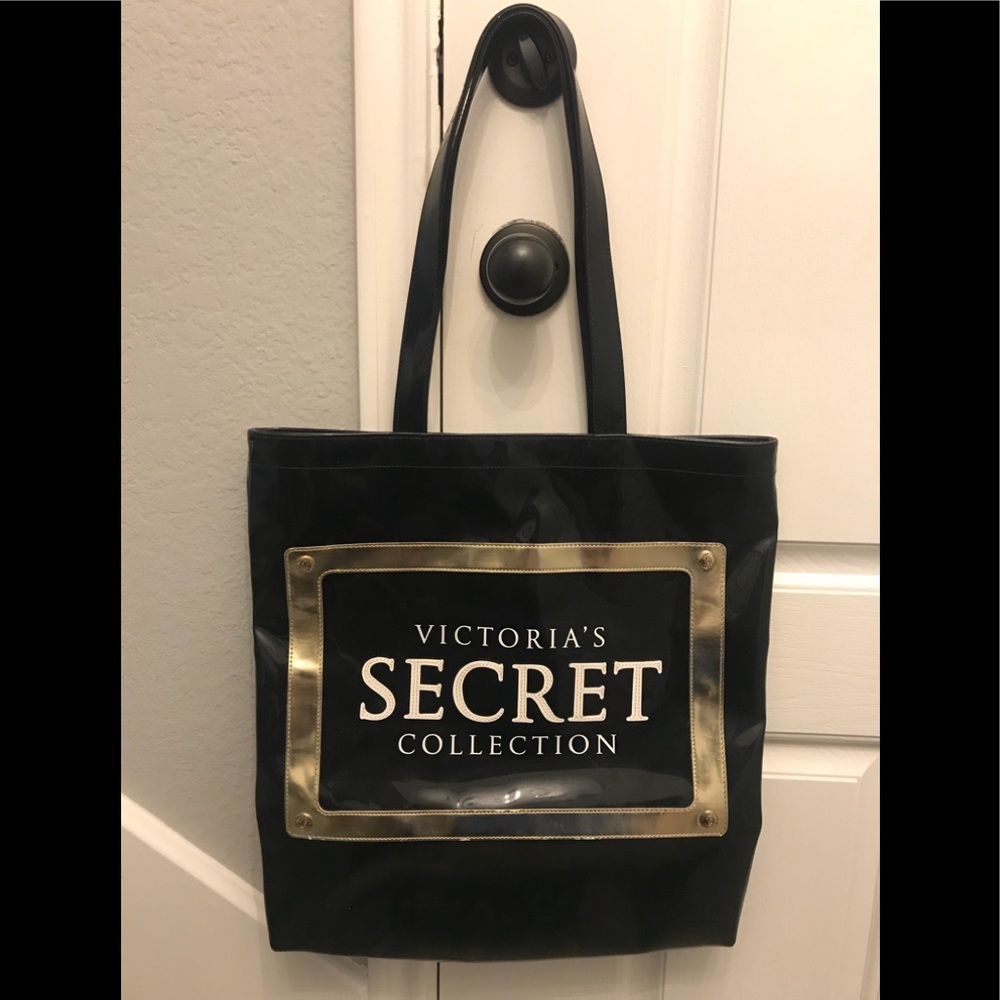 Victoria’s Secret Black Patent Leather Tote Bag